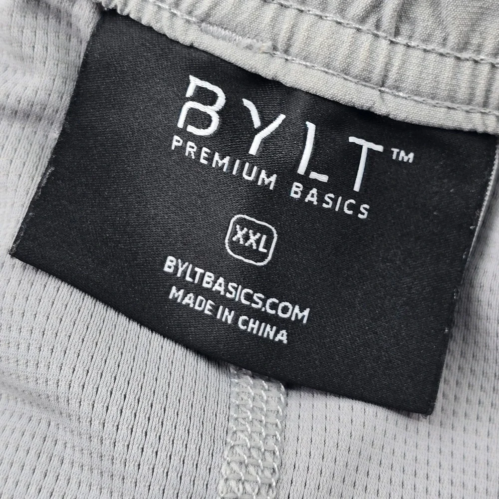 BYLT Premium Basics Active Shorts Mens XXL Grey Lined TrainingvZipper Pockets